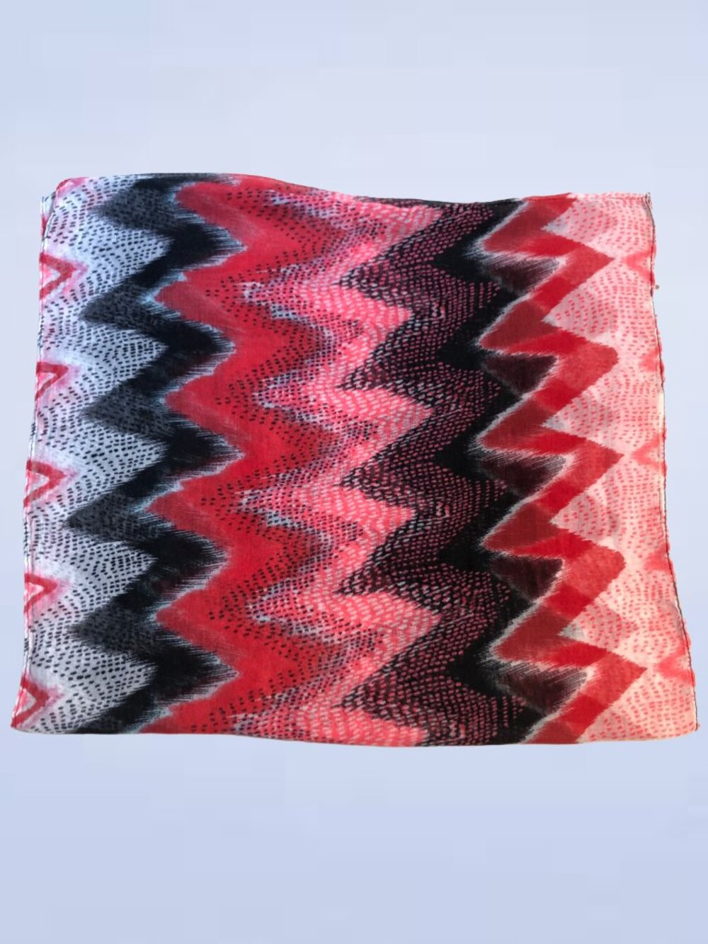 Lavello Viscose Rectangle Scarf Pink Red Black Chevron Pattern